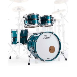 Pearl Masters Maple Reserve MRV904XEP/C850, 4-Piece Shell Set, Aqua Turquoise Stripe