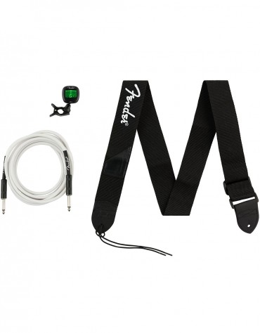 Fender Accessory Essentials Pack - Cable, Clip-On Tuner, Strap