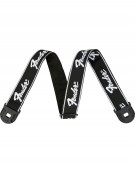 Fender Quick Grip Locking End Strap, Black with White Logo
