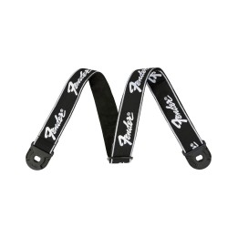 Fender Quick Grip Locking End Strap, Black with White Logo