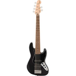 Squier Affinity Series® Jazz Bass® VI, Indian Laurel, Black Metallic