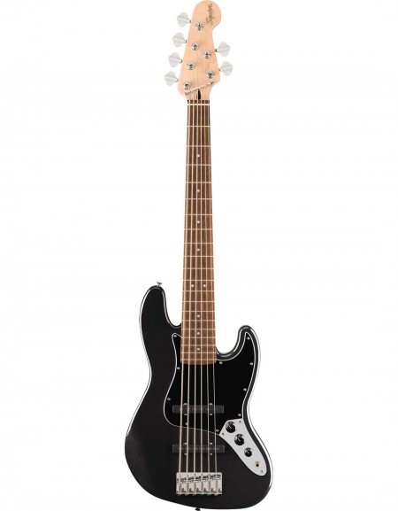 Squier Affinity Series® Jazz Bass® VI, Indian Laurel, Black Metallic