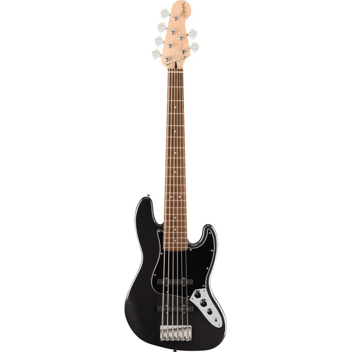 Squier Affinity Series® Jazz Bass® VI, Indian Laurel, Black Metallic