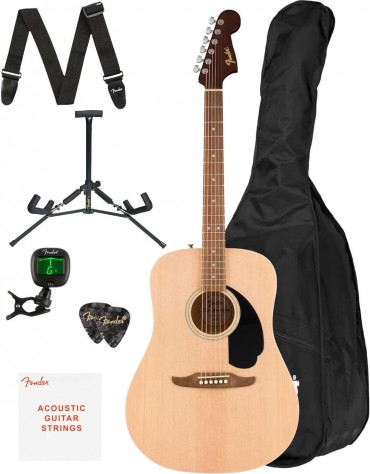 Fender California Debut Redondo Series Acoustic Guitar Pack, Natural