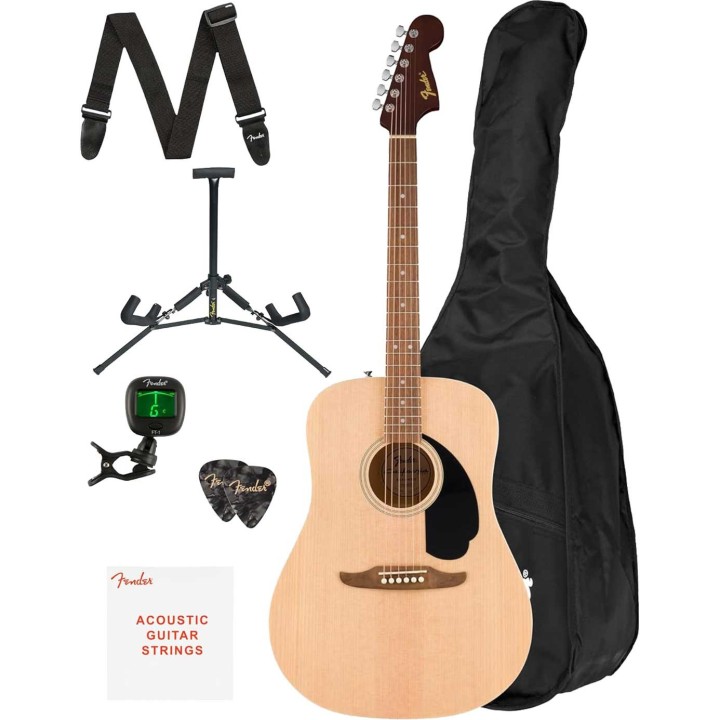 Fender California Debut Redondo Series Acoustic Guitar Pack, Natural