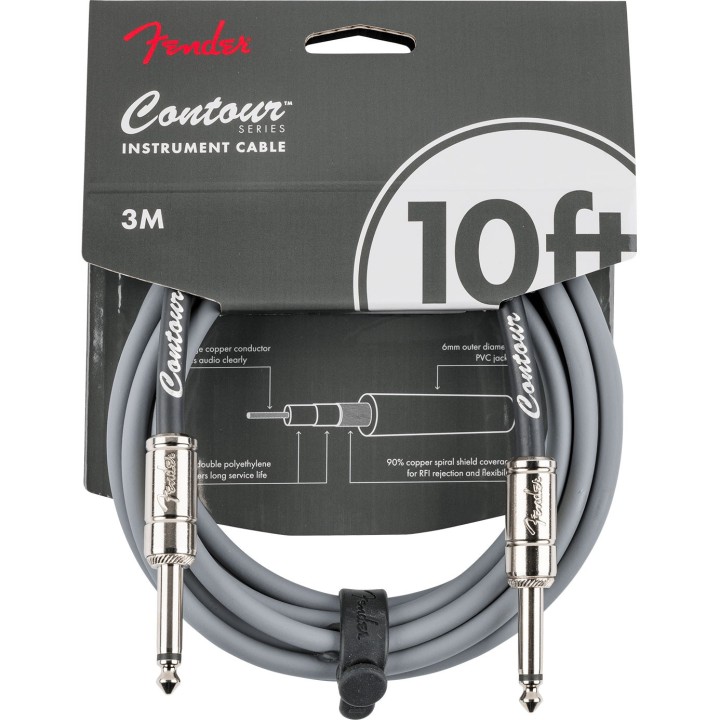 Fender Contour™ Series Instrument Cables, Inca Silver