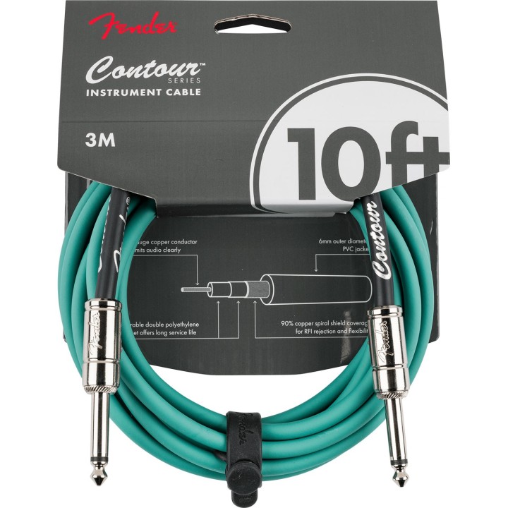 Fender Contour™ Series Instrument Cables, Sherwood Green