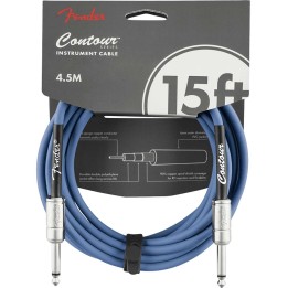 Fender 15ft Contour™ Series Instrument Cables, Lake Placid Blue