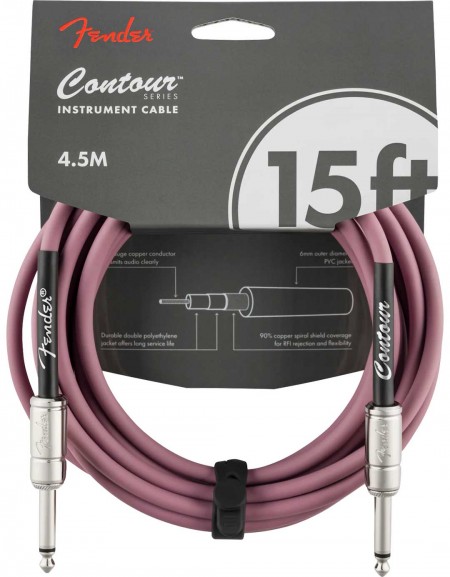 Fender 15ft Contour™ Series Instrument Cables, Burgundy Mist