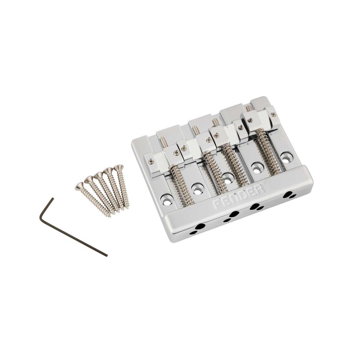 Fender HiMass™ 4-String Bass Bridge Assembly With Zinc Saddles, Chrome