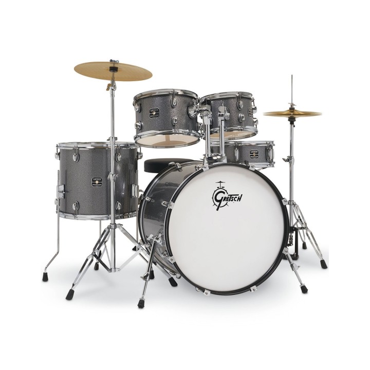 Gretsch Renegade GR801.052, 5-Piece Shell Set with Cymbals and Hardware, Grey Sparkle