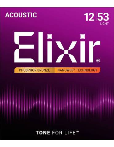 Elixir 16052 Phosphor Bronze Nanoweb Coated - Light (.012-.053)