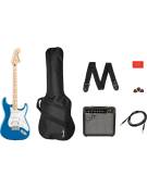 Squier Affinity Series® Stratocaster® HSS Pack, Frontman 15G Amp, Gig Bag, Lake Placid Blue