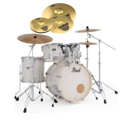 Pearl Export EXX, EXX705NNBR/C777, 5-Piece Drum Set with Hardware and Sabian SBr Cymbals Set, Slipstream White