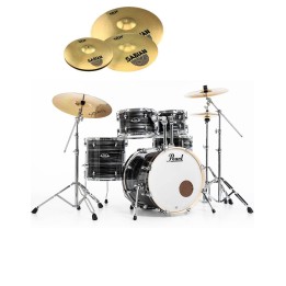 Pearl Export EXX, EXX705NNBR/C778, 5-Piece Drum Set with Hardware and Sabian SBr Cymbals Set, Graphite Silver Twist