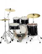 Pearl Export EXX, EXX725SNBR/C31, 5-Piece Drum Set with Hardware and Sabian SBr Cymbals Set, Jet Black