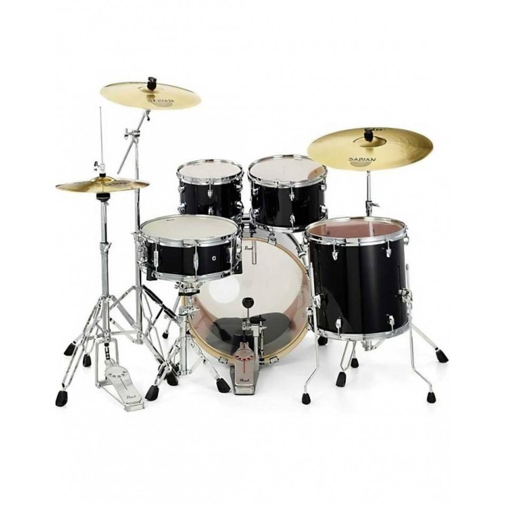 Pearl Export EXX, EXX725SNBR/C31, 5-Piece Drum Set with Hardware and Sabian SBr Cymbals Set, Jet Black