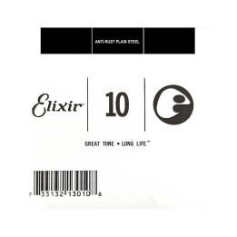 Elixir 13010 Single Strings: Anti-Rust Plain Steel Strings .010