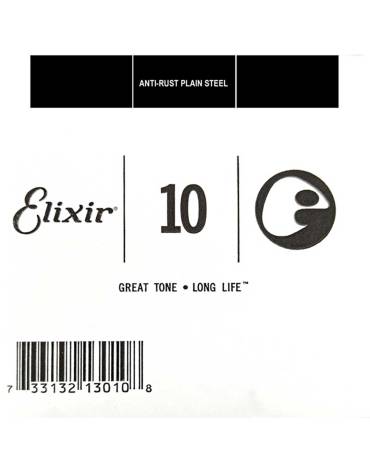 Elixir 13010 Single Strings: Anti-Rust Plain Steel Strings .010