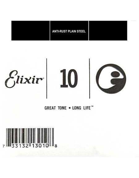 Elixir 13010 Single Strings: Anti-Rust Plain Steel Strings .010
