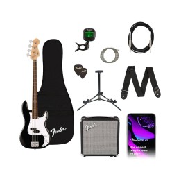 Squier Debut Series™ Precision Bass® Pack, Rumble 15 AMP, Indian Laurel Fingerboard, Black