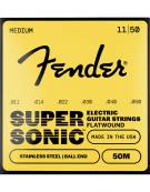 Fender 50M, SuperSonic™ 50 Flatwound Stainless Steel Guitar Strings (.011-.050)