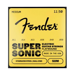 Fender 50M, SuperSonic™ 50 Flatwound Stainless Steel Guitar Strings (.011-.050)