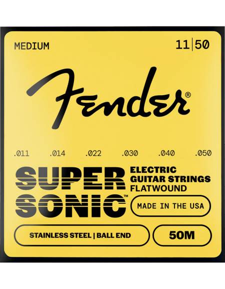 Fender 50M, SuperSonic™ 50 Flatwound Stainless Steel Guitar Strings (.011-.050)