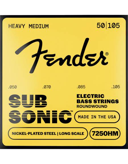 Fender SubSonic™ 7250HM, Nickel-Plated Steel Bass Strings (050-.105)