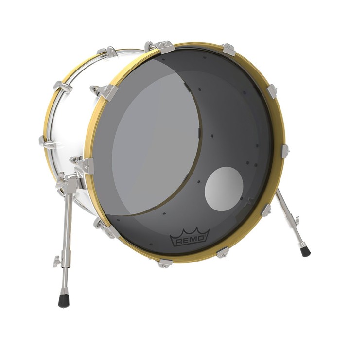 Remo 22" COLORTONE POWERSTROKE 3 CLEAR SMOKE BASSDRUMHEAD - P3-1322-CT-SMOH, 5" HOLE